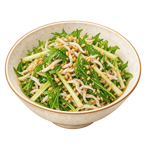水菜としらすのごま和え